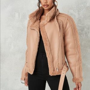 Teddy and leather jacket